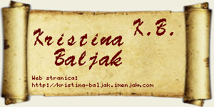 Kristina Baljak vizit kartica